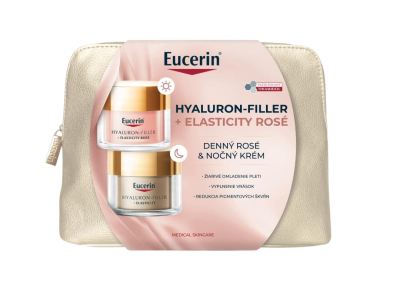 EUCERIN Vánoční taštička Hyaluron-Filler + Elasticity Denní krém Rosé + Noční krém