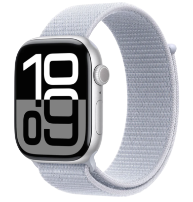 APPLE Watch Series 10 GPS 42mm Silver Aluminium Case with Blue Cloud Sport Loop