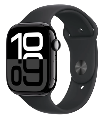 APPLE Apple Watch Series 10 GPS 42mm Jet Black Aluminium Case with Black Sport Band - M/L