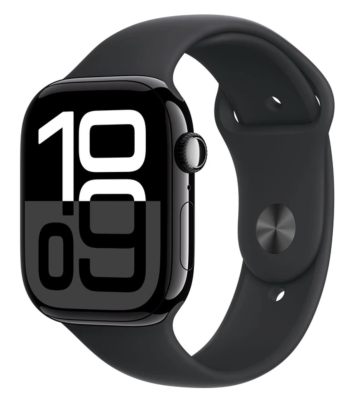 APPLE Apple Watch Series 10 GPS 42mm Jet Black Aluminium Case with Black Sport Band - M/L