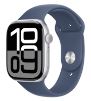 APPLE Apple Watch Series 10 GPS 46mm Silver Aluminium Case with Denim Sport Band - M/L