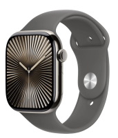 APPLE Watch Series 10 GPS + Cellular 42mm Natural Titanium Case with Stone Grey Sport Band - M/L