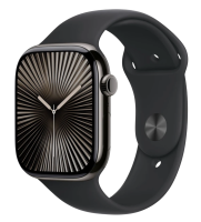APPLE Watch Series 10 GPS + Cellular 42mm Slate Titanium Case with Black Sport Band - M/L