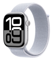 APPLE Watch Series 10 GPS + Cellular 46mm Silver Aluminium Case with Blue Cloud Sport Loop