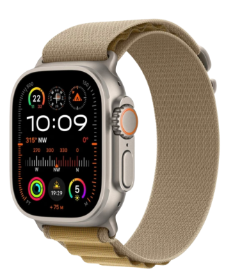 APPLE Watch Ultra 2 (2024) 49mm, Přírodní titan se žlutohnědým alpským tahem M