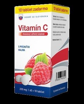 DOBRÉ ZO SLOVENSKA Vitamin C 200 mg příchuť malina 70 tablet