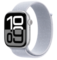 APPLE Watch Series 10 GPS 46mm Silver Aluminium Case with Blue Cloud Sport Loop