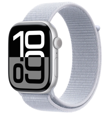APPLE Watch Series 10 GPS 46mm Silver Aluminium Case with Blue Cloud Sport Loop