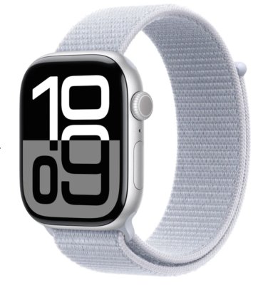 APPLE Watch Series 10 GPS 46mm Silver Aluminium Case with Blue Cloud Sport Loop