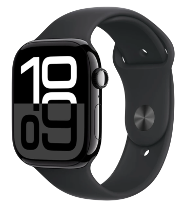APPLE Watch Series 10 GPS 46mm Jet Black Aluminium Case with Black Sport Band - M/L