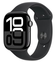 APPLE Watch Series 10 GPS 46mm Jet Black Aluminium Case with Black Sport Band - M/L