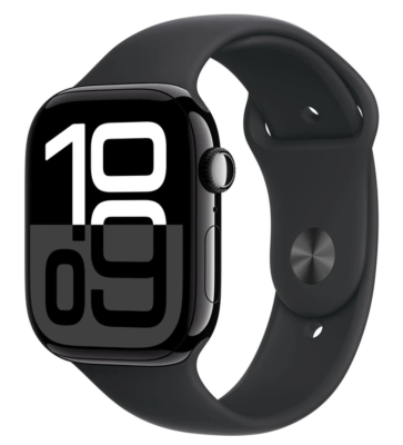 APPLE Watch Series 10 GPS 46mm Jet Black Aluminium Case with Black Sport Band - M/L