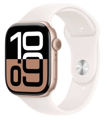 APPLE Watch Series 10 GPS 46mm Rose Gold Aluminium Case with Light Blush Sport Band - M/L