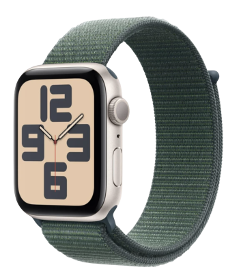 APPLE Watch SE GPS 44mm Starlight Aluminium Case with Lake Green Sport Loop