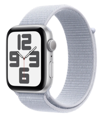 APPLE Watch SE GPS 44mm Silver Aluminium Case with Blue Cloud Sport Loop
