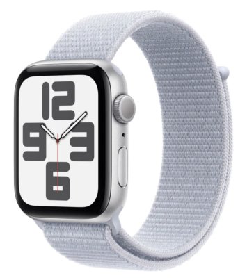 APPLE Watch SE GPS 44mm Silver Aluminium Case with Blue Cloud Sport Loop