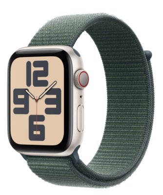 APPLE Watch SE GPS + Cellular 44mm Starlight Aluminium Case with Lake Green Sport Loop