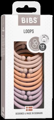 BIBS Loops kroužky, Blush/ Peach/ Dusky Lilac 12 ks