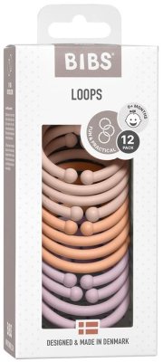BIBS Loops kroužky, Blush/ Peach/ Dusky Lilac 12 ks