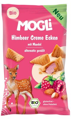 MOGLI BIO plněné malinové taštičky 30 g