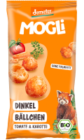 MOGLI Bio špaldové kuličky s rajčaty a mrkví s certifikací Demeter 40 g