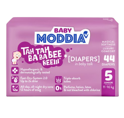 MODDIA BABY Diapers Jednorázové plenky 5 Junior (11–16 kg), 44 ks