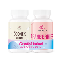 APOROSA Brusinky + D-manosa 30 tablet + Aporosa Česnek 500 mg 90 tablet