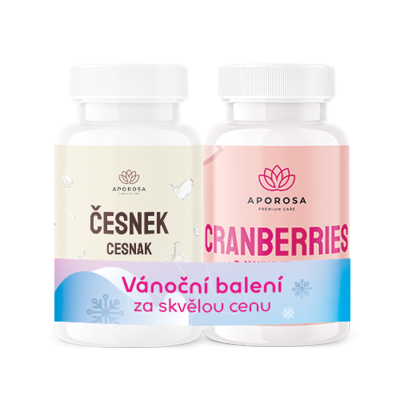 APOROSA Brusinky + D-manosa 30 tablet + Aporosa Česnek 500 mg 90 tablet