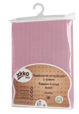 XKKO BMB Plachta s gumou do postýlky, Baby Pink 120 x 60 cm