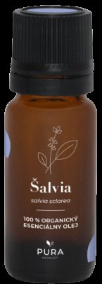 PURA PRODUCT Šalvěj 100% Organický esenciální olej 10 ml