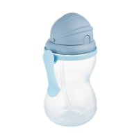 CANPOL BABIES Sportovní lahev se slámkou, modrá 370 ml