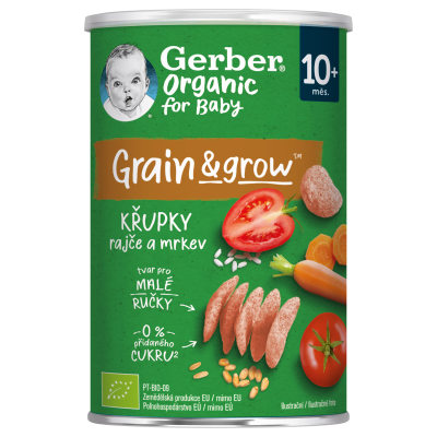 GERBER Organic křupky s rajčaty a mrkví 35 g