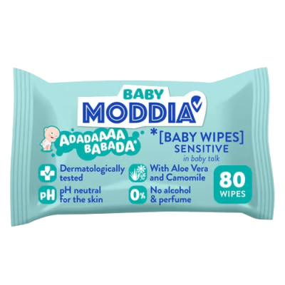 MODDIA BABY Dětské vlhčené ubrousky Sensitive 80 ks