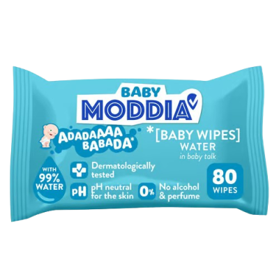 MODDIA BABY Dětské vlhčené ubrousky Water 80 ks