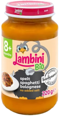 LAMBINI BIO Demeter příkrm špaldové špagety Bolognese 220 g