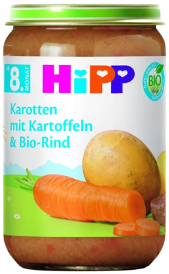 HIPP BIO Brambory, zelenina a hovězí maso, od 8. měsíce, 220 g