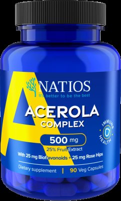 NATIOS Acerola Complex, 500 mg, vegan, 90 kapslí