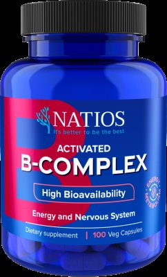 NATIOS Activated B-Complex, Aktivní formy vitamínů B, vegan, 100 kapslí