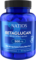 NATIOS Betaglucan, Betaglukany s Camu Camu, 500 mg, vegan, 90 kapslí