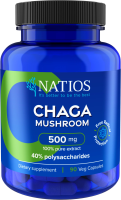 NATIOS Chaga Extract, 500 mg 40% polysaccharides 90 kapslí