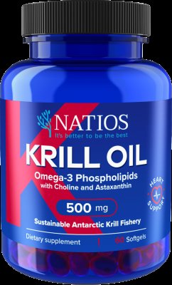 NATIOS Krill Oil - Olej z antarktického krilu s astaxantinem 500 mg, 60 kapslí