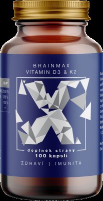 BRAINMAX Vitamin D3 & K2, D3 5000 IU / K2 jako MK7 all-trans K2VITALDELTA 150 mcg, rostlinných 100 kapslí BRAINMAX Vitamin D3 & K2, D3 5000 IU / K2 jako MK7 all-trans K2VITALDELTA 150 mcg, rostlinných 100 kapslí