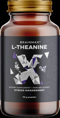 BRAINMAX L-Theanine, L-theanin v prášku 90 g