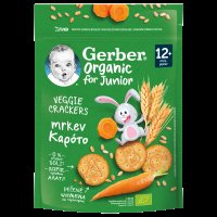GERBER Organic Junior Veggie krekry s mrkví 100 g