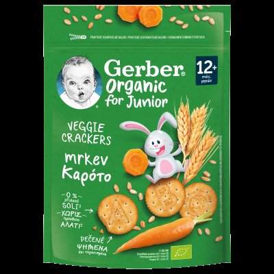 GERBER Organic Junior Veggie krekry s mrkví 100 g