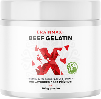 BRAINMAX Beef Gelatin, Grass-fed hovězí želatina 500 g