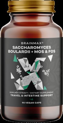 BRAINMAX Saccharomyces boulardii, Cestovní probiotika s MOS & FOS 90 kapslí