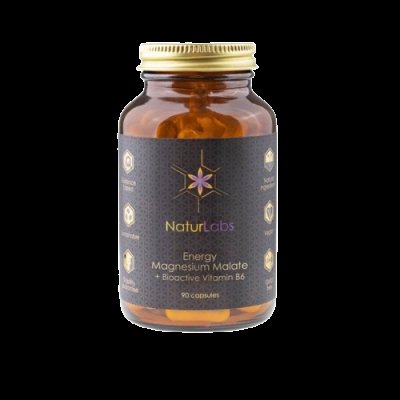 NATURLABS Hořčík malát + bioaktivní vitamin B6 90 kapslí