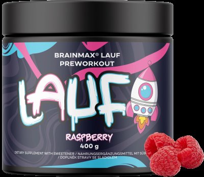 BRAINMAX LAUF Preworkout s kofeinem malina 400 g
