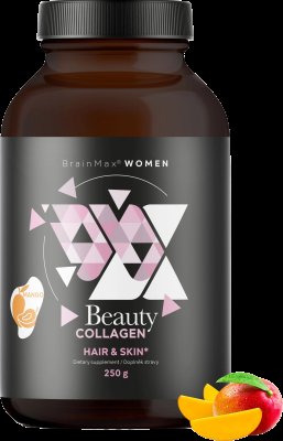 BRAINMAX Beauty Fish Collagen, mořský rybí kolagen Naticol Mango 250 g